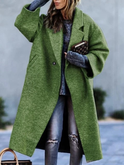 Aerith | Women's Wool Coat - Colorful Printed Long Coat for Winter Style and Warmth