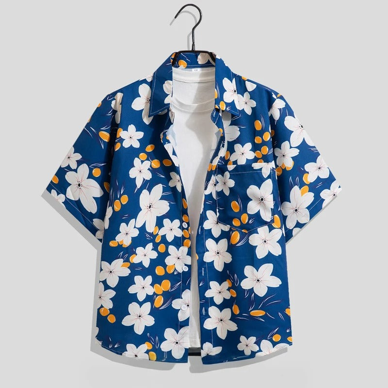 Aleron | Hawaïaans kampshirt voor heren – Lichtgewicht bloemenprint