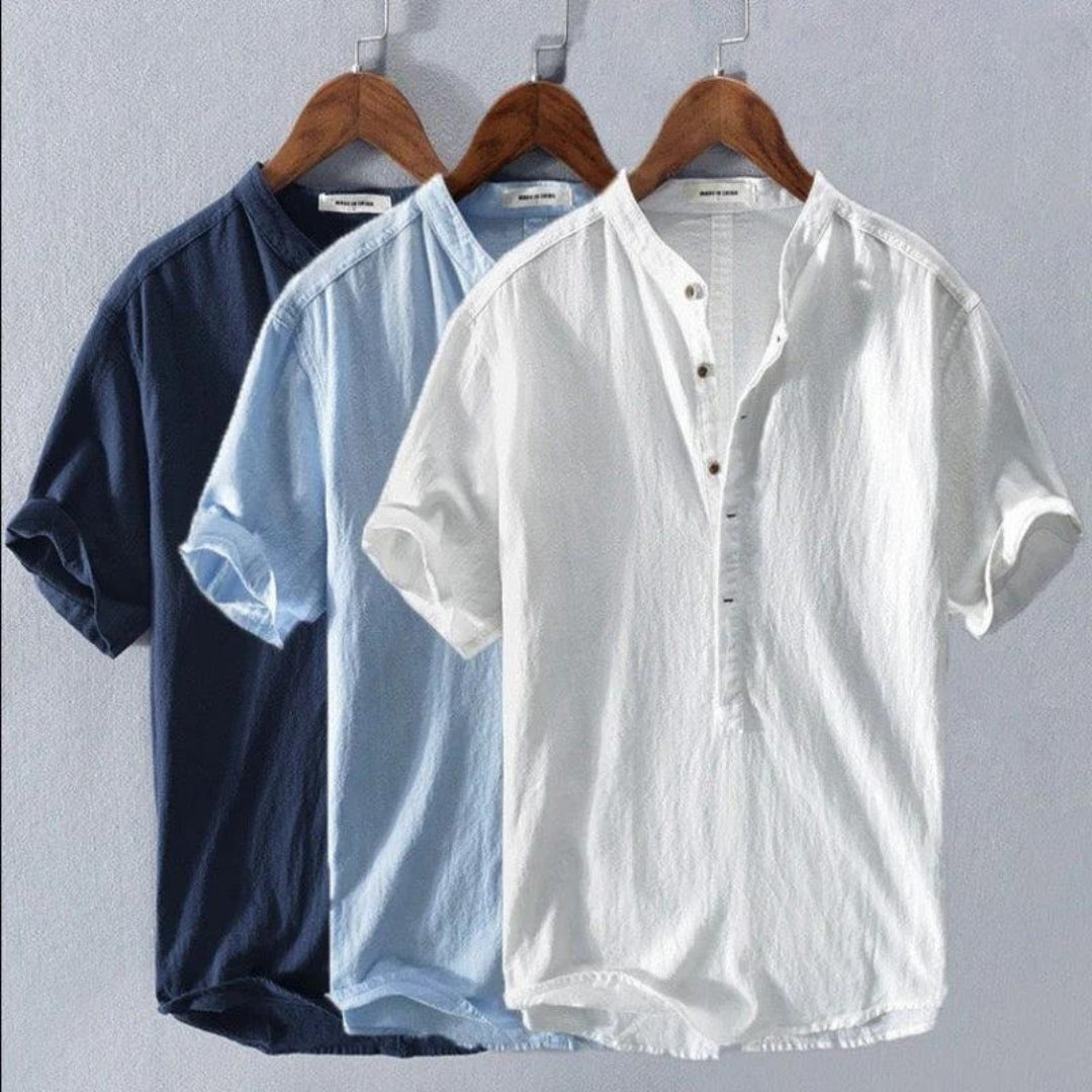 Faelorn | MHenley-poloshirt voor heren – katoenmix, ademend, korte mouwen