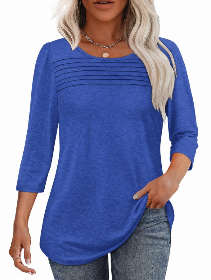 Yaryne | Stijlvol geplooid damesoverhemd – Elegante, casual blouse
