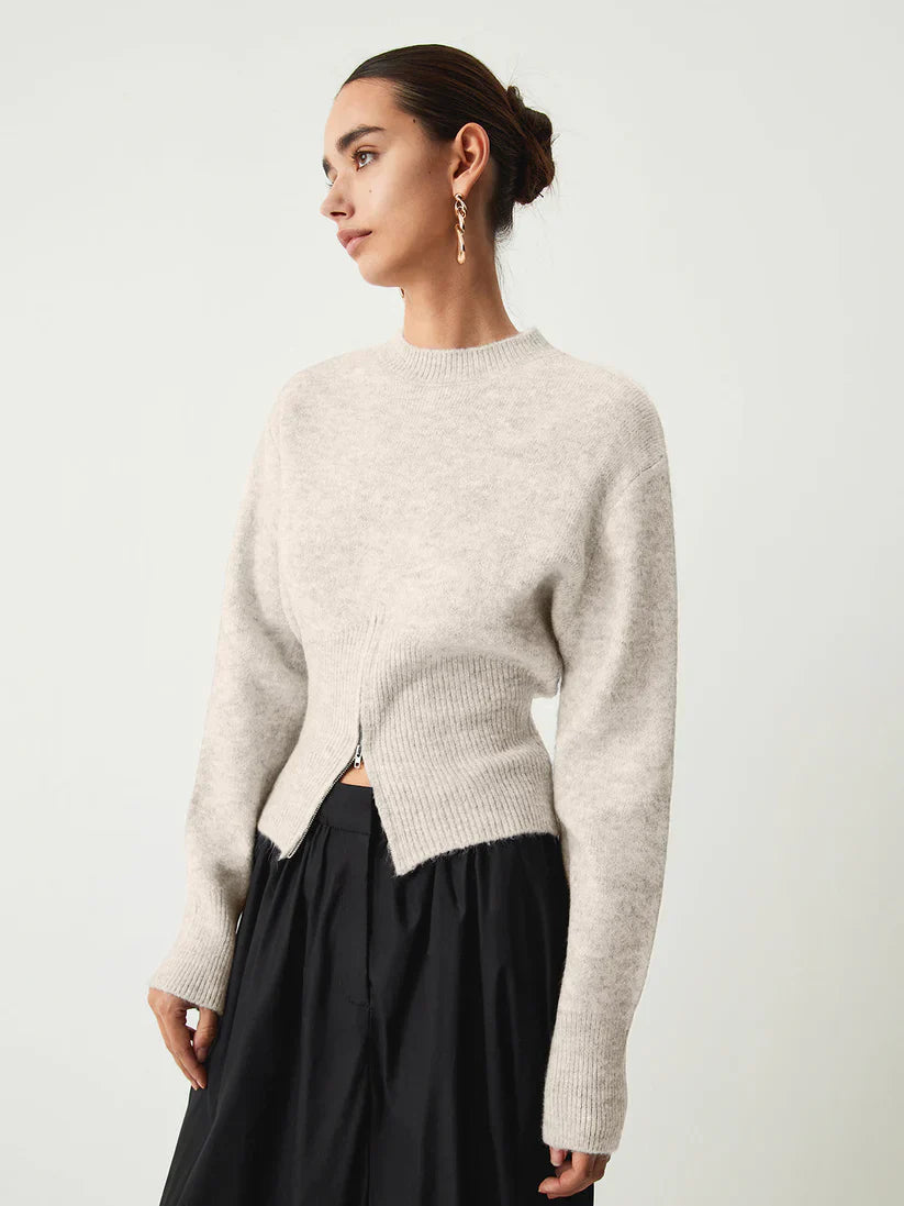 Zylera | Dames trui met halve rits – Relaxte casual sweater voor dagelijks gebruik