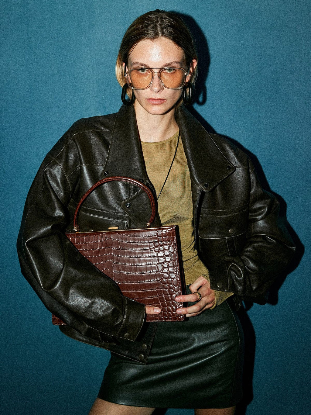 Frigg | Retro kunstleren damesjas, casual PU-jas, stijlvolle bruine bovenkleding