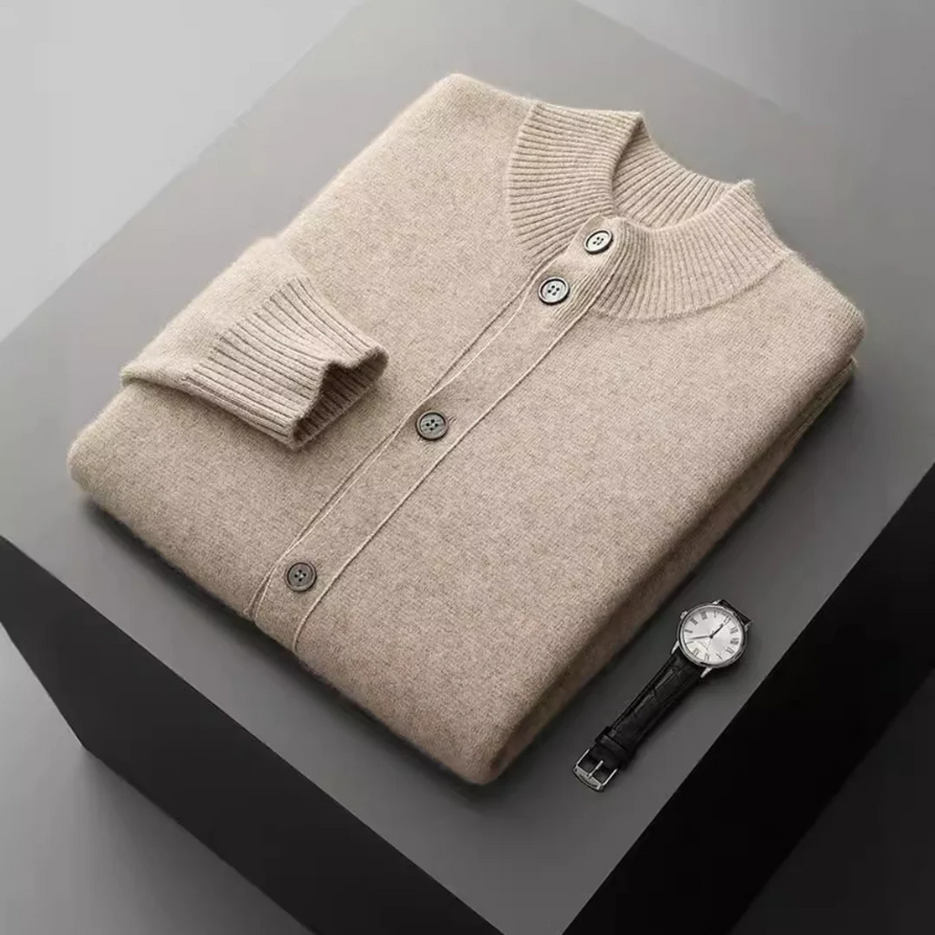 Thatcher | Heren vest van kasjmier met staande kraag - Zacht, luxueus breisel voor stijlvol comfort