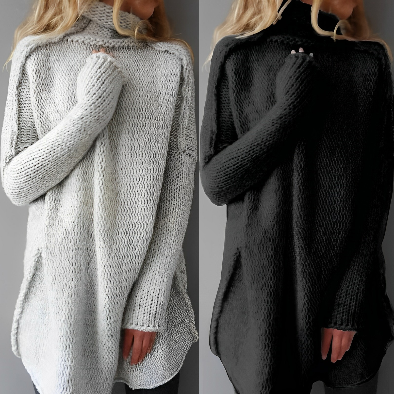 Tova | Lange gebreide trui voor dames - casual oversized trui, zacht en comfortabel