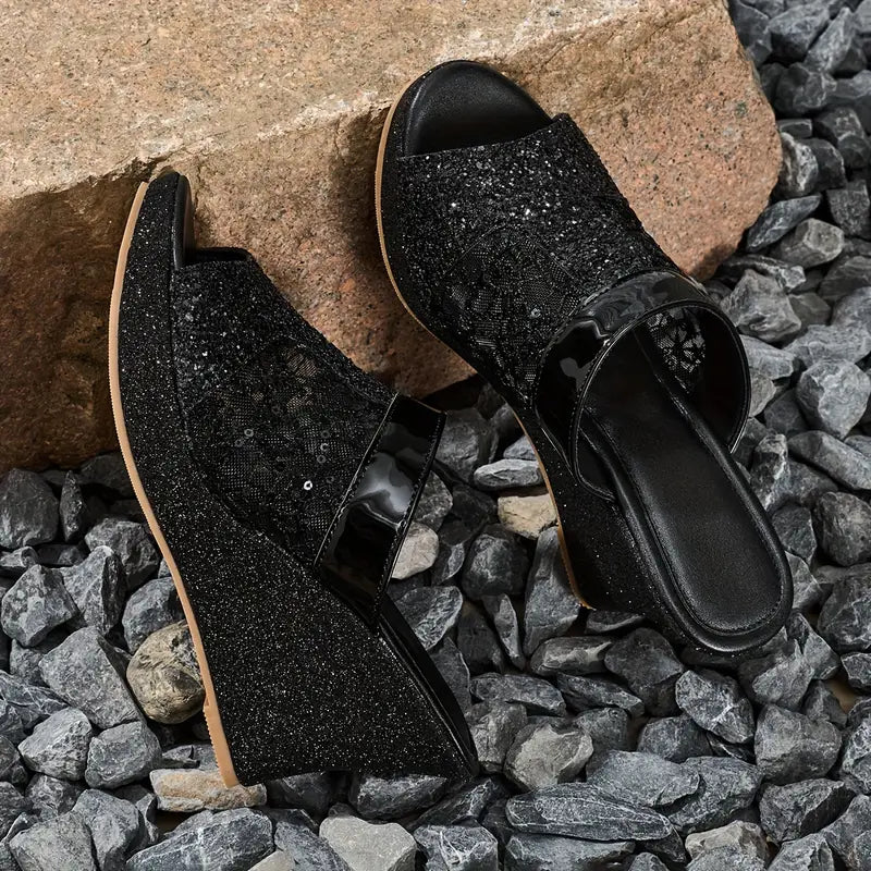 Dames sandalen met hoge hakken en ademend mesh bovenwerk