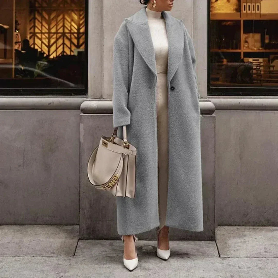 Serinae | Lange trenchcoat voor dames – Chique, warme, comfortabele en stijlvolle bovenkleding