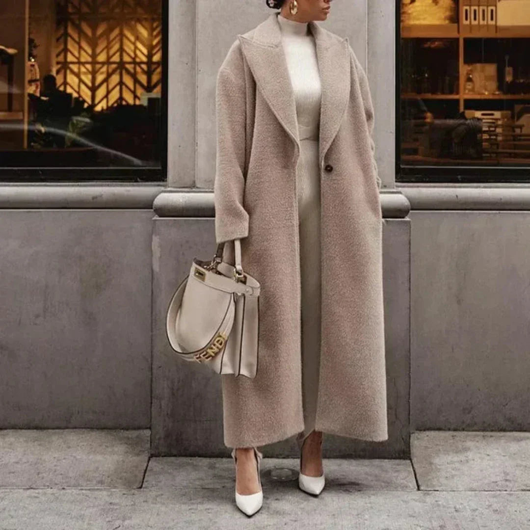 Serinae | Lange trenchcoat voor dames – Chique, warme, comfortabele en stijlvolle bovenkleding