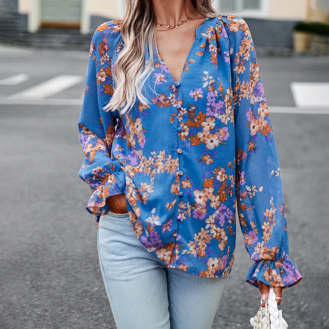 Abby | Blouse met lange mouwen en bloemenprint