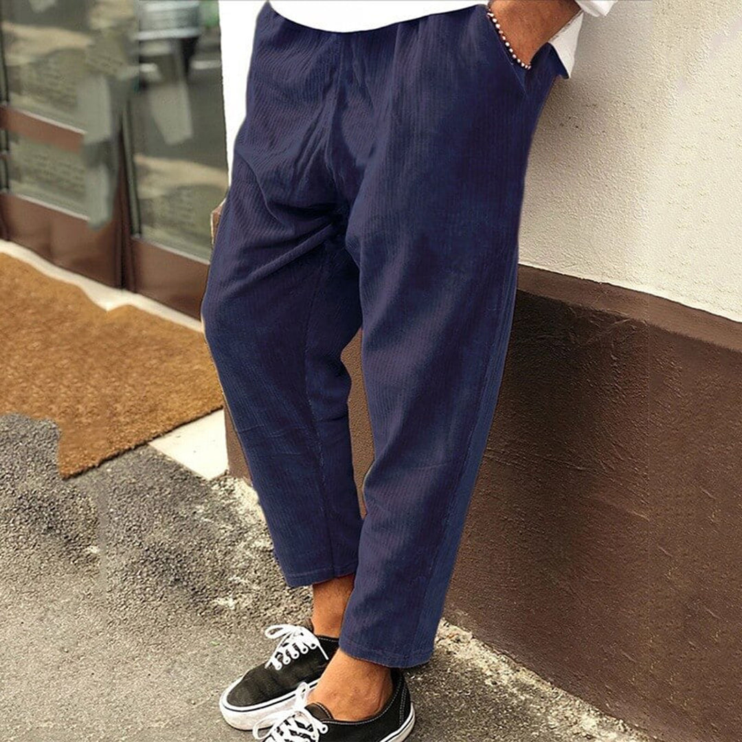 Vaelric | Polyester corduroy herenbroek - stijlvolle, comfortabele en duurzame broek