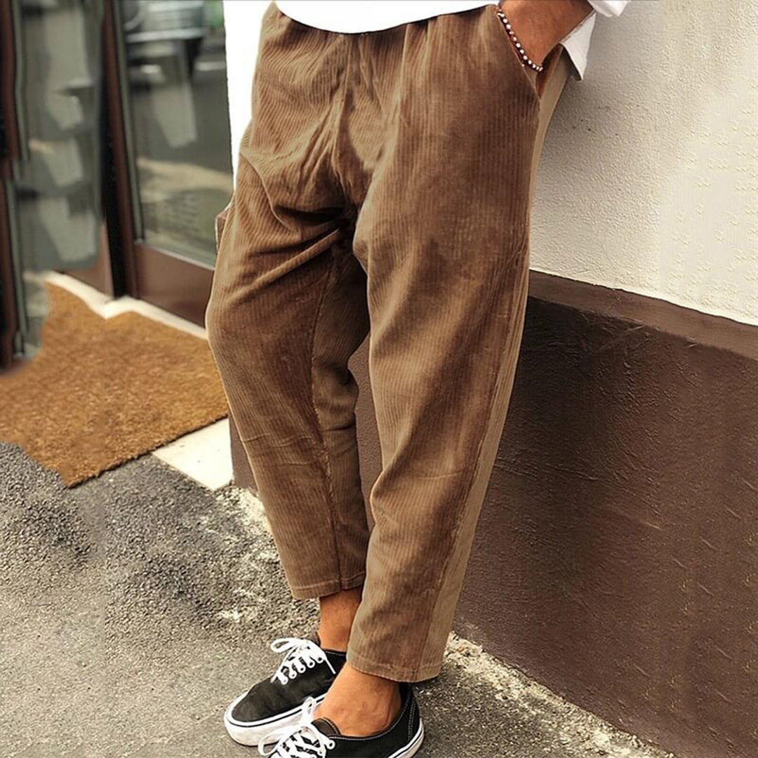 Vaelric | Polyester corduroy herenbroek - stijlvolle, comfortabele en duurzame broek