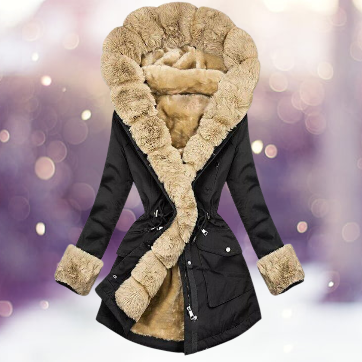 Bohdana | Warm Fashion Coat with Cozy Plush Lining & Hood - Women's Winter Outerwear
