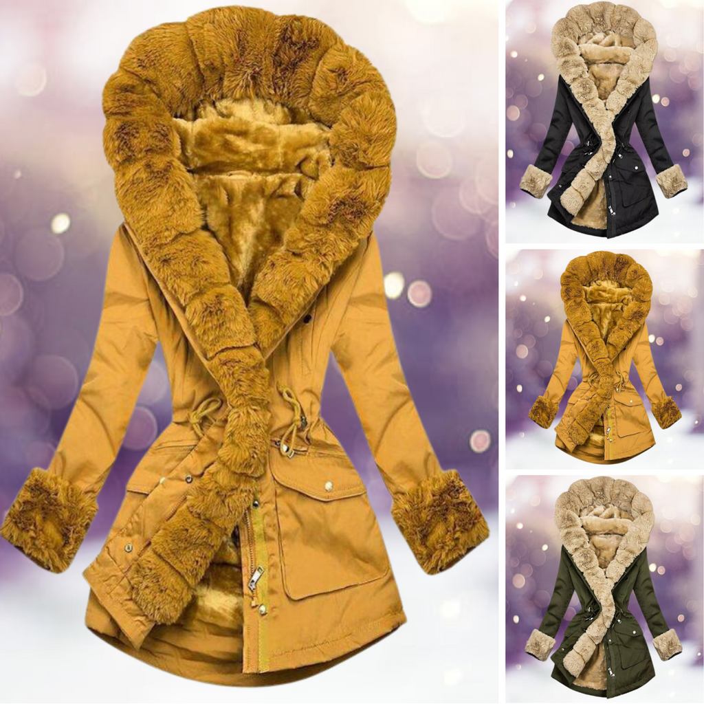 Bohdana | Warme Modejas met Knusse Pluche Voering & Capuchon - Winter Bovenkleding voor Vrouwen