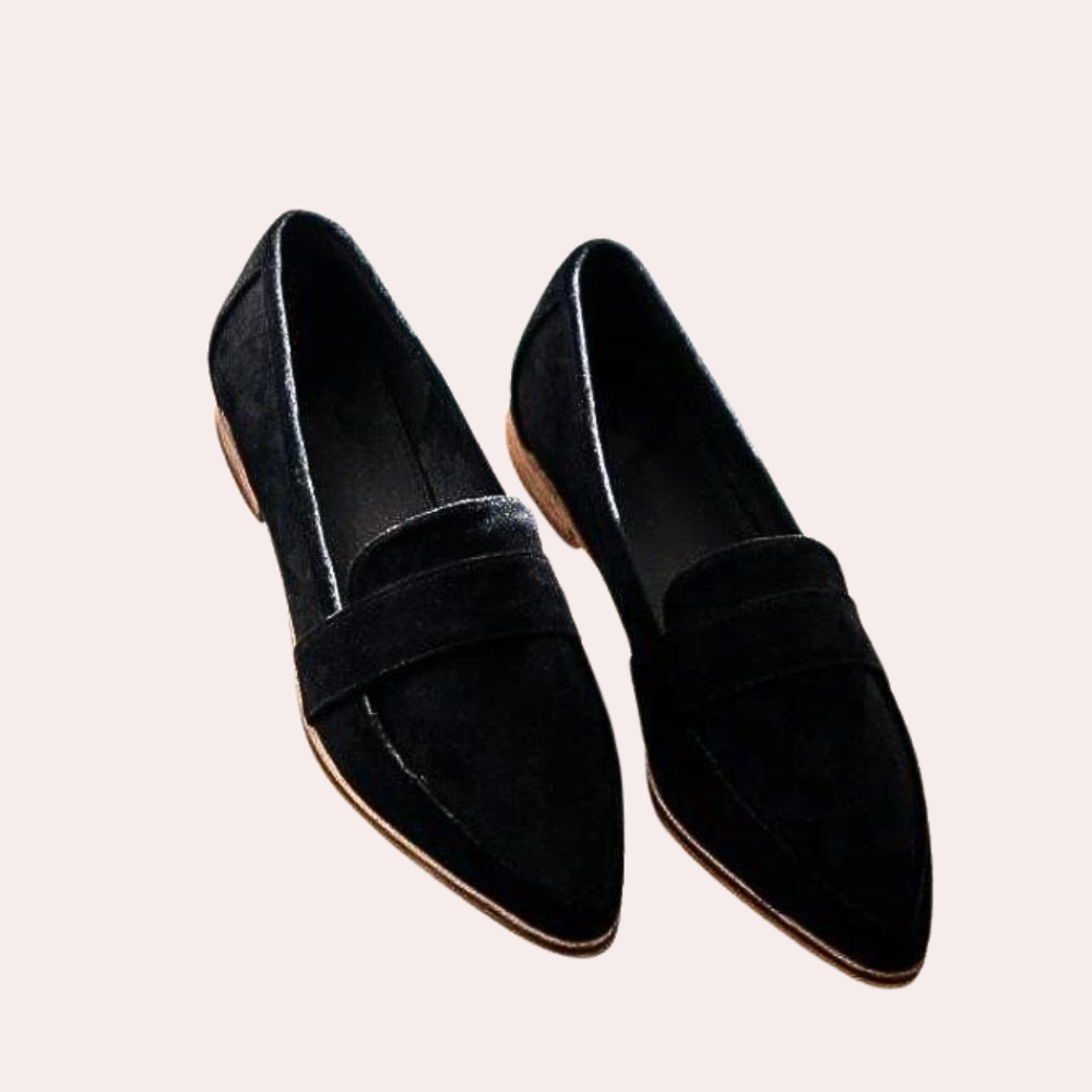 Evoque | Suède loafers voor dames – elegante instapschoenen met spitse neus, comfortabele