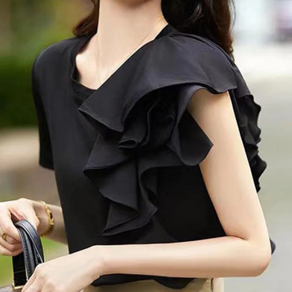 Corisande | Stijlvolle damesblouse met ruches, elegant passend ontwerp, casual & formele kleding
