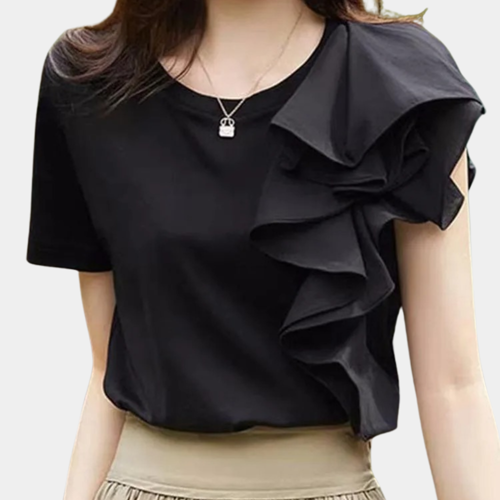 Corisande | Stijlvolle damesblouse met ruches, elegant passend ontwerp, casual & formele kleding