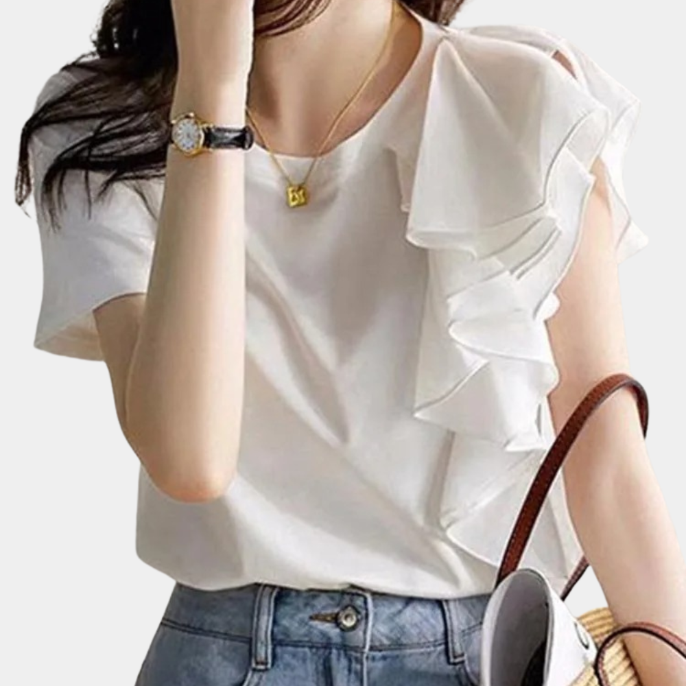 Corisande | Stylish Ruffled Women's Blouse, Elegantly Fitted Design, Casual & Formal Wear
