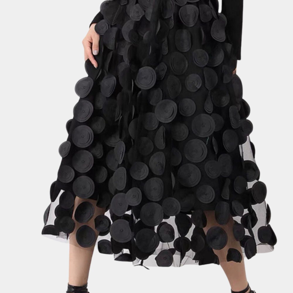 Irmelin | Elegante 3D gestipte rok voor vrouwen - uitlopend A-lijn ontwerp voor een stijlvolle look