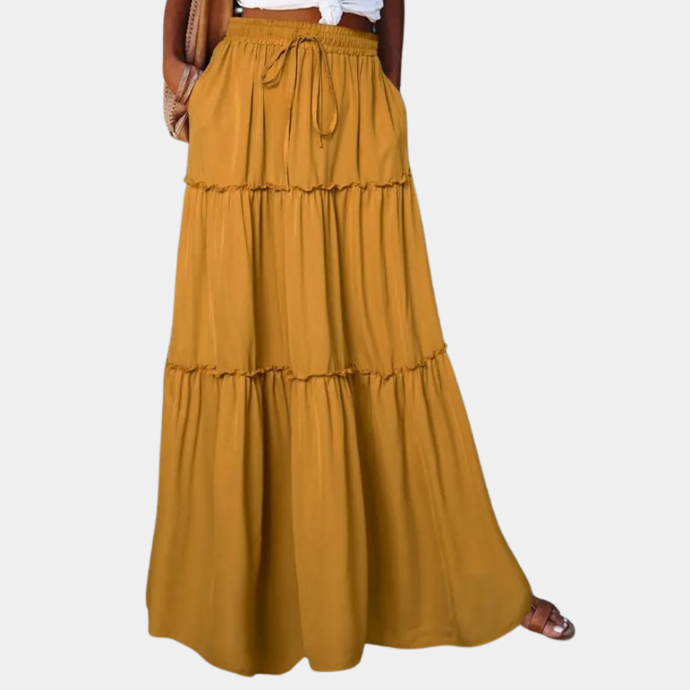 Esila | Lange Boheemse Rok voor Vrouwen - Flowy Boho Chic Stijl voor Casual Dragen