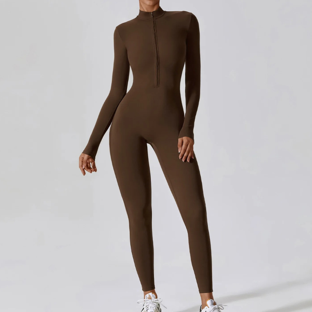 Helka | Women's Slim Fit Long Sleeve Sports Jumpsuit - Stylish Activewear