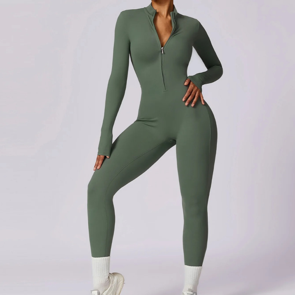 Helka | Women's Slim Fit Long Sleeve Sports Jumpsuit - Stylish Activewear