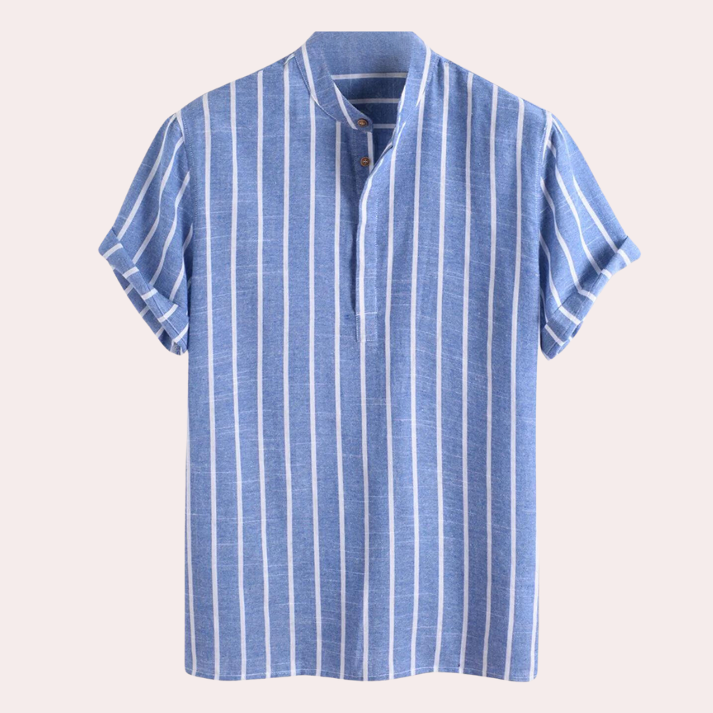 Ryethor | Gestreept overhemd met korte mouwen voor heren - Casual en comfortabele pasvorm