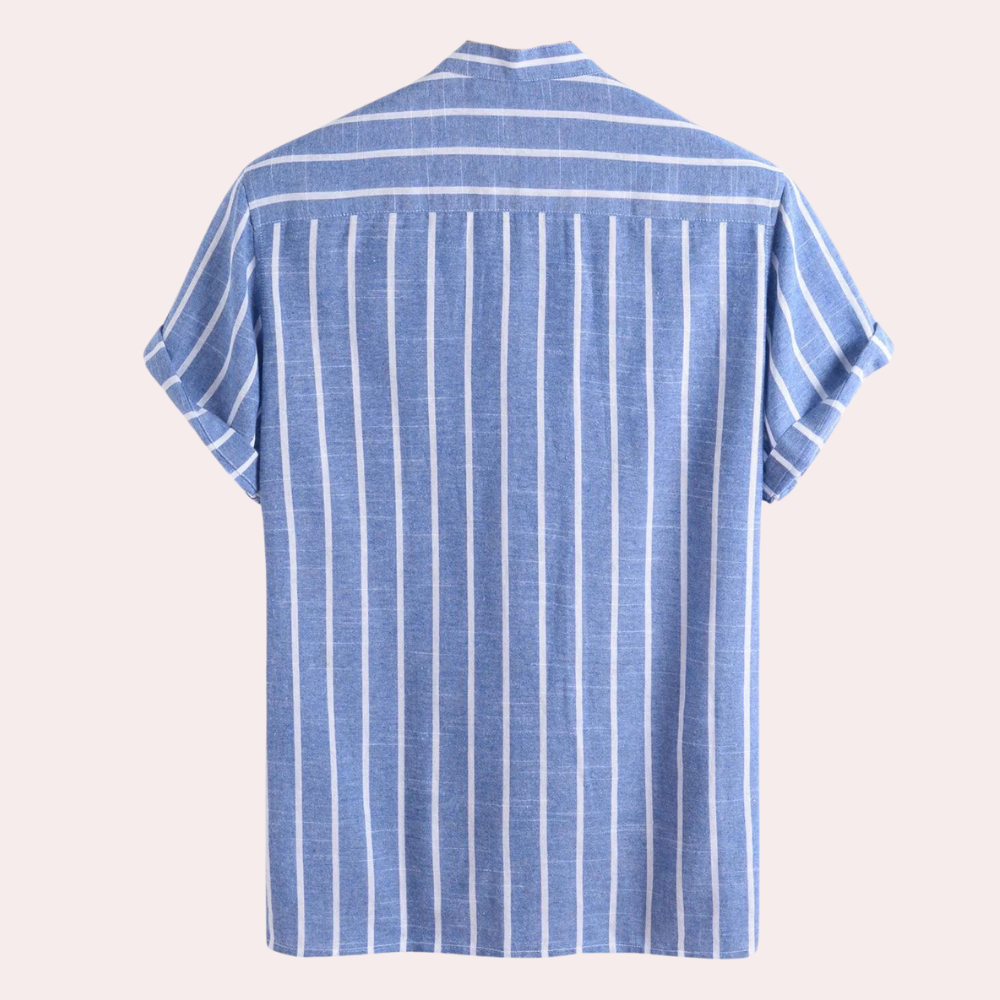 Ryethor | Gestreept overhemd met korte mouwen voor heren - Casual en comfortabele pasvorm