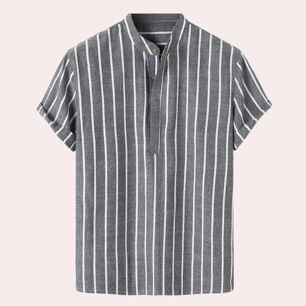Ryethor | Gestreept overhemd met korte mouwen voor heren - Casual en comfortabele pasvorm