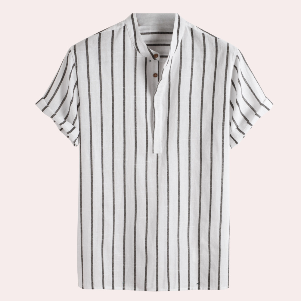 Ryethor | Gestreept overhemd met korte mouwen voor heren - Casual en comfortabele pasvorm