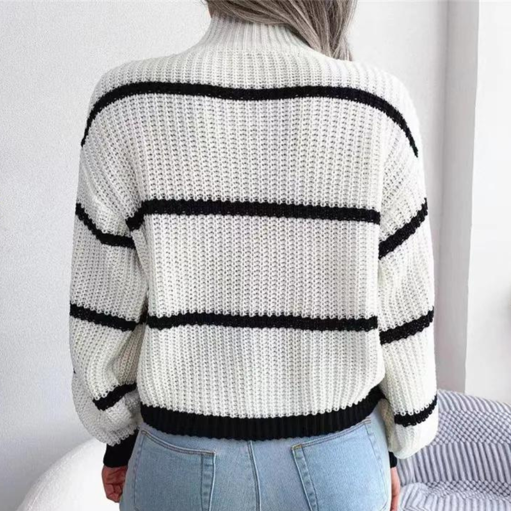 Ivendra | Gebreide coltrui voor dames - Elegante en gezellige trui met hoge hals voor de winter