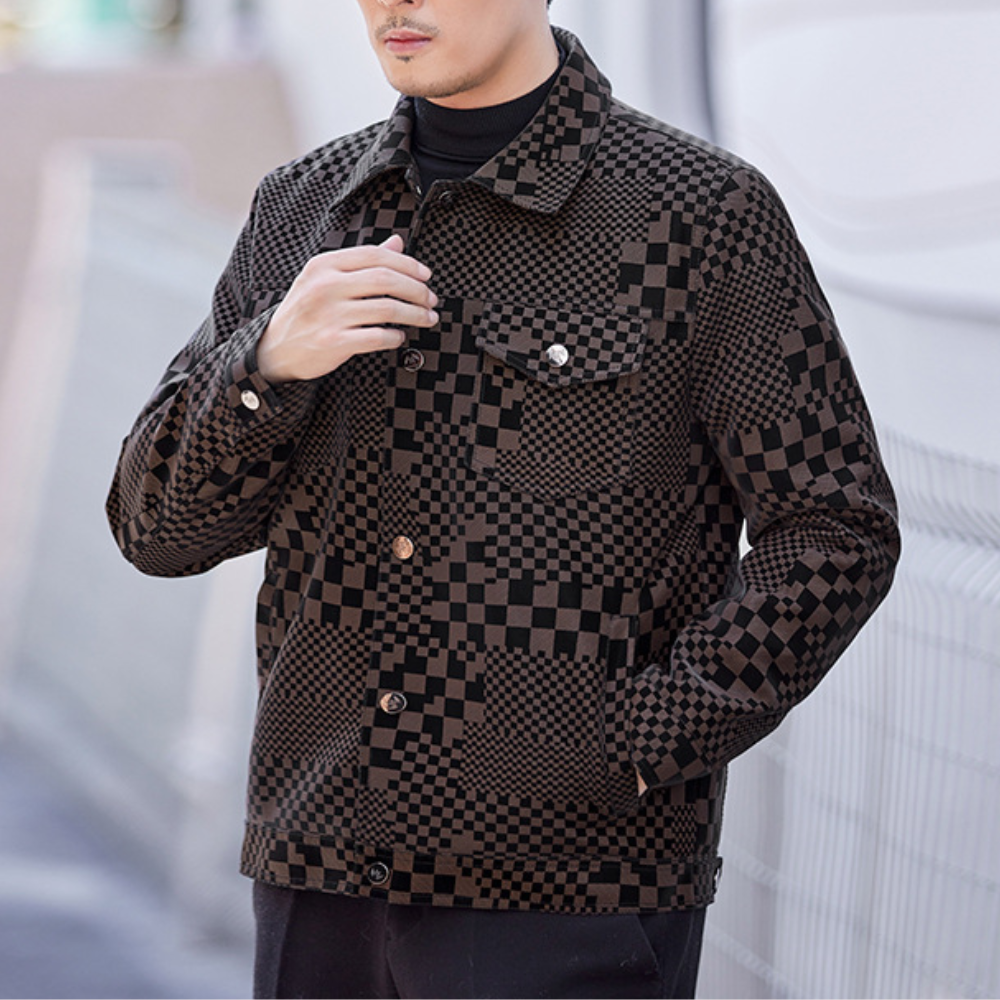 Sakko | Herenjas met knopen – Stijlvol geruit patroon, slim fit casual & semi-formele jas