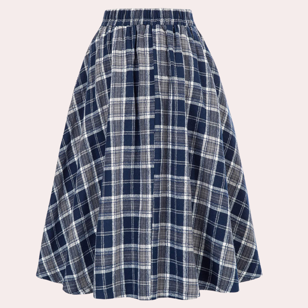 Jiselle | Rokrok met hoge taille - Stijlvolle geruite rok voor casual & kantoorkleding