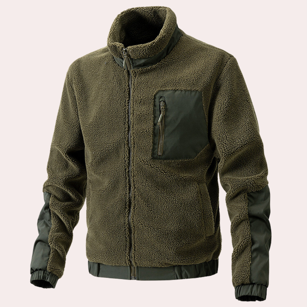 Magnus | Men's outdoor warm fleece jacket with collar - windproof winter jacket