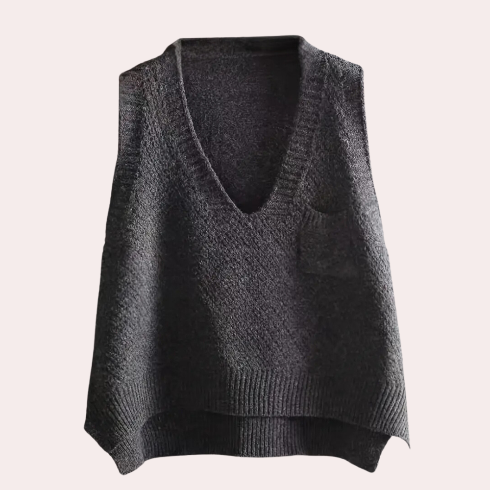 Annalyn | Gilet sans manches en maille élégante pour femme, col V - Haut décontracté et confortable
