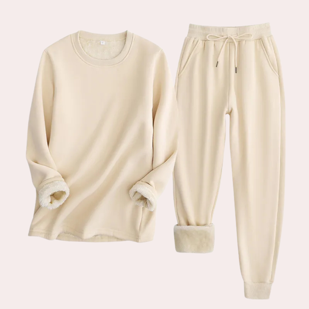 Mireia | Fleece gevoerde pullover & joggerbroek voor dames - behaaglijke winterloungewear voor dames