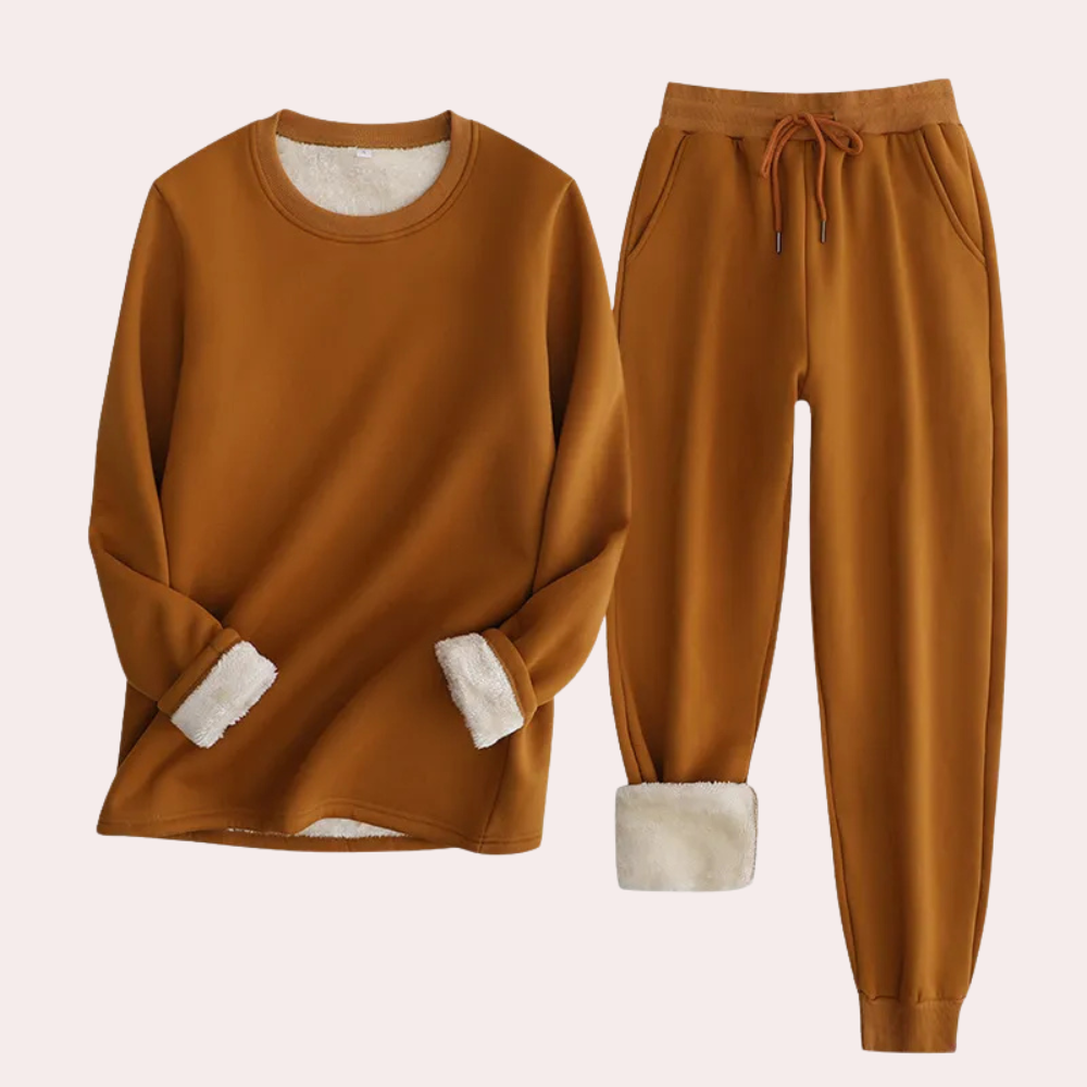 Mireia | Fleece gevoerde pullover & joggerbroek voor dames - behaaglijke winterloungewear voor dames