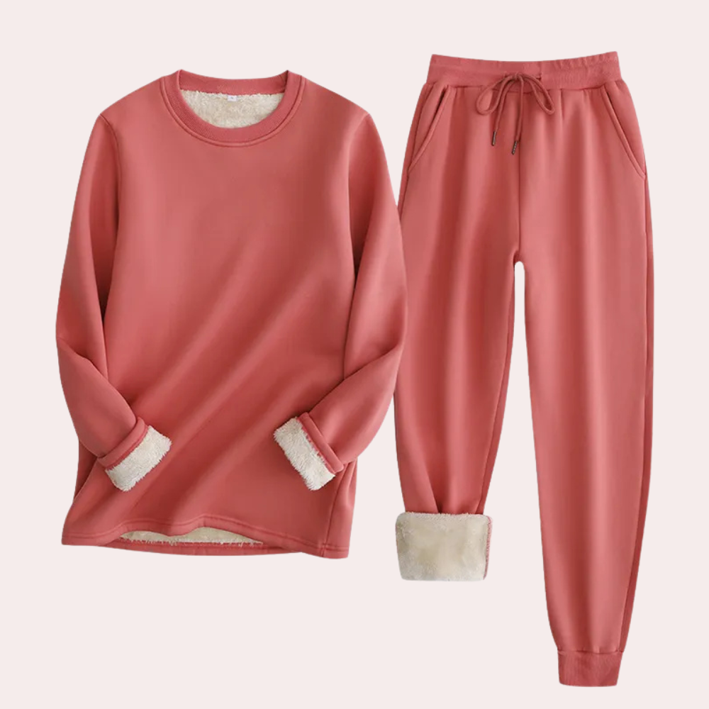 Mireia | Fleece gevoerde pullover & joggerbroek voor dames - behaaglijke winterloungewear voor dames