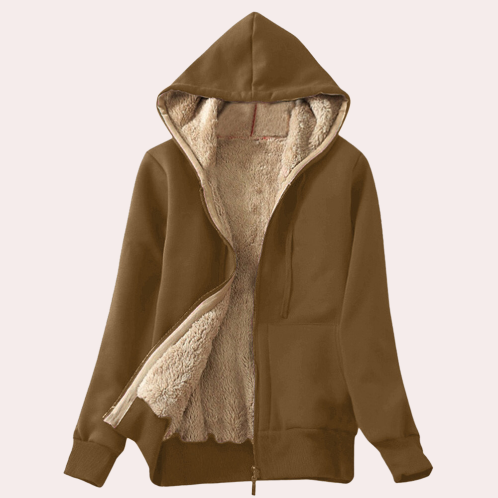 Zita | Fleece Lined Hooded Jacket for Women - Cozy Winter Wear for Cold Weather