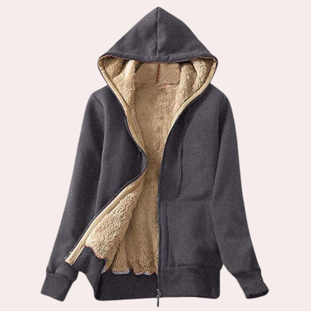 Zita | Fleece Lined Hooded Jacket for Women - Cozy Winter Wear for Cold Weather