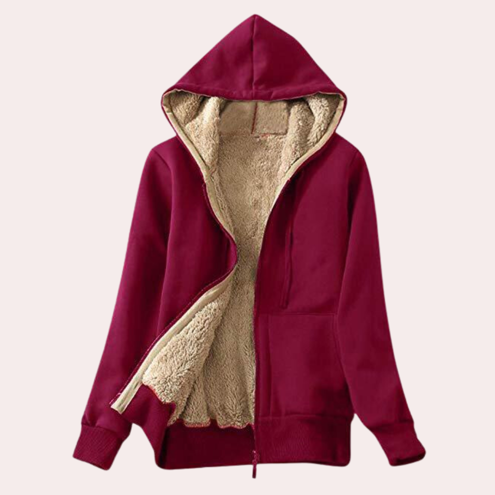 Zita | Fleece Lined Hooded Jacket for Women - Cozy Winter Wear for Cold Weather