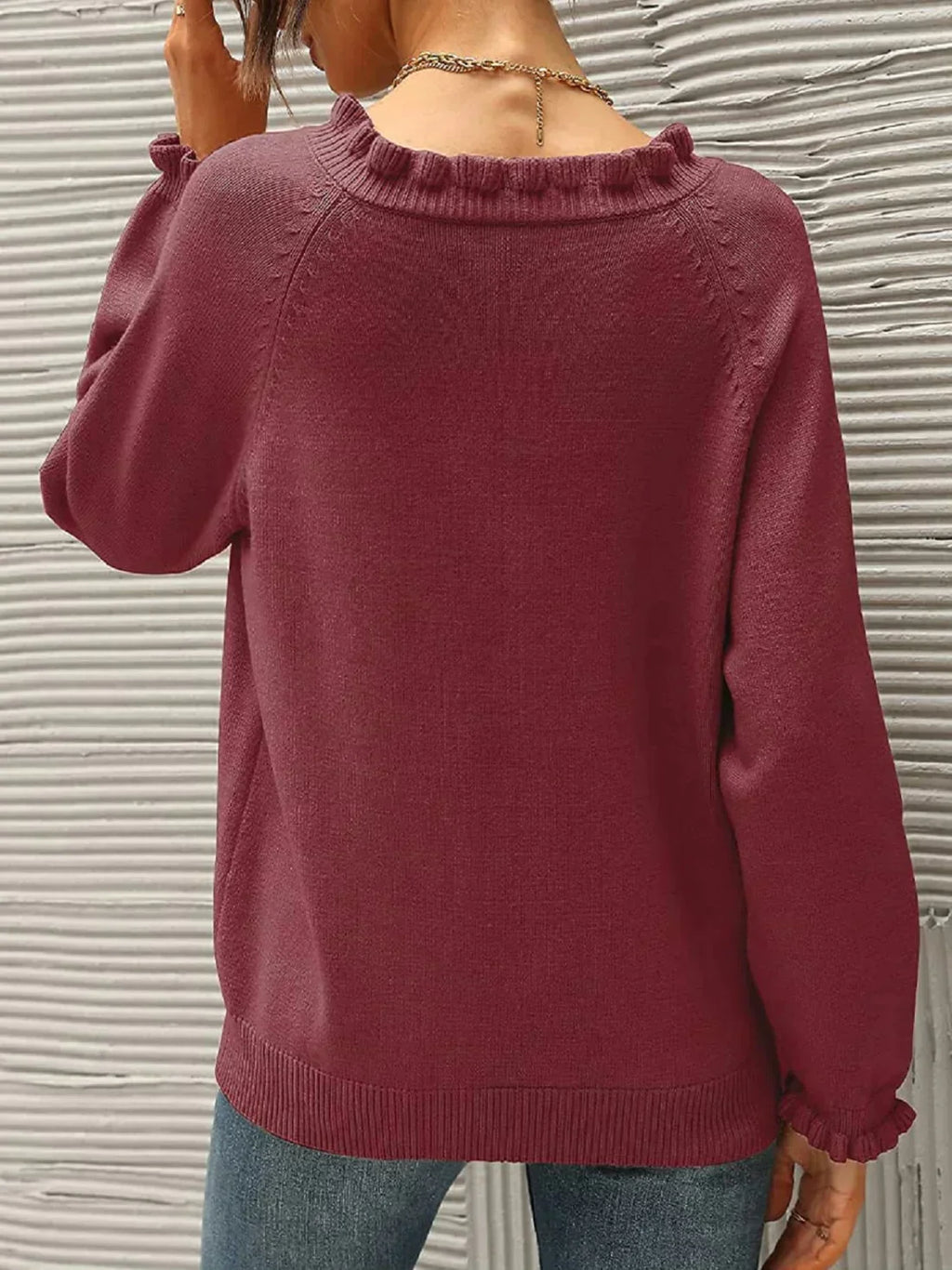 Lavinia | Gebreide dames trui met ruches, stijlvol, comfortabel