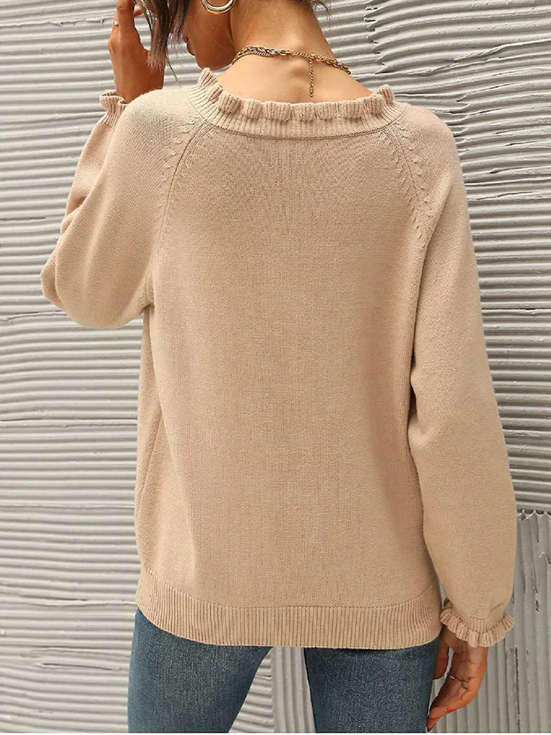 Lavinia | Gebreide dames trui met ruches, stijlvol, comfortabel