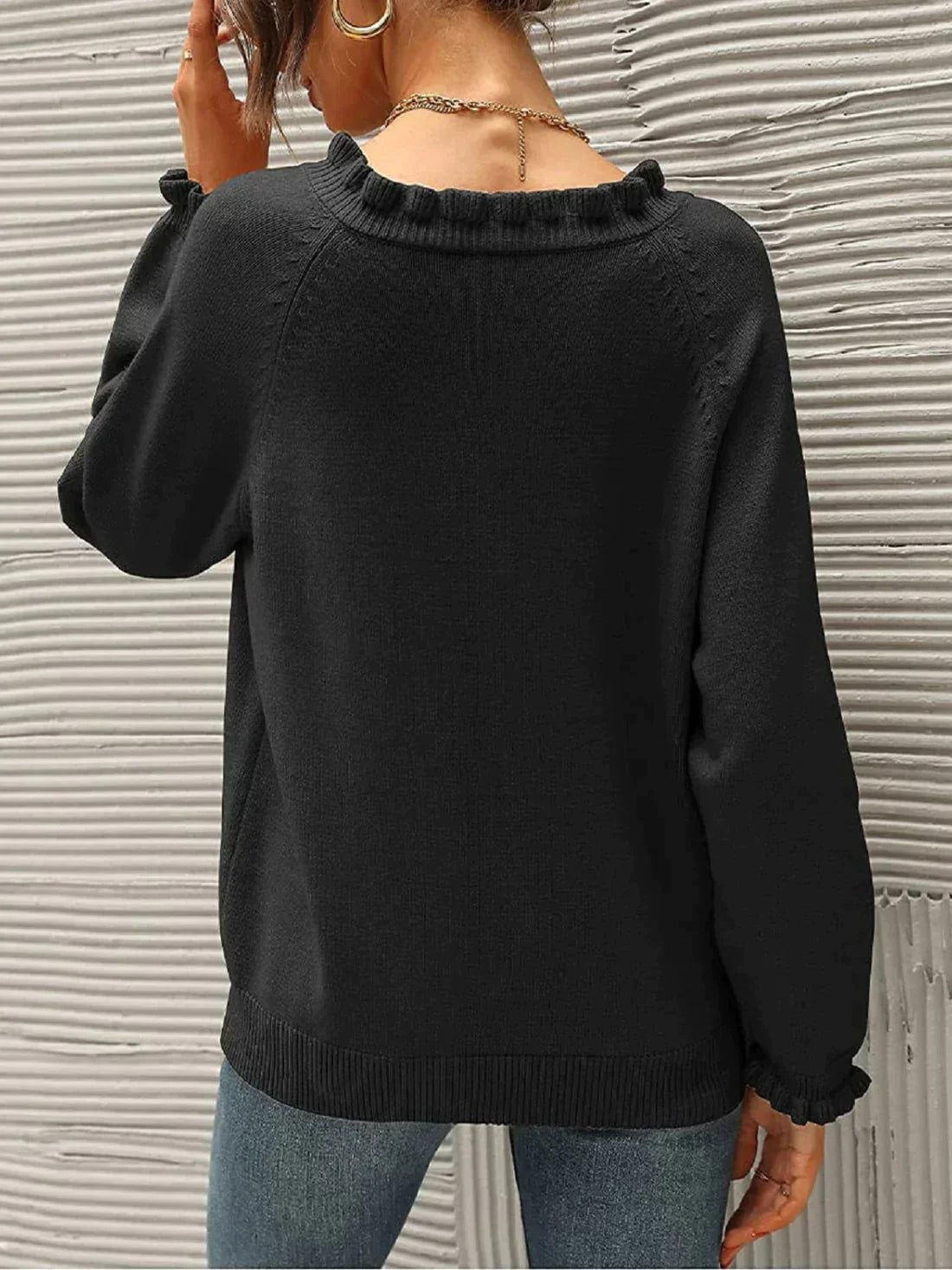 Lavinia | Gebreide dames trui met ruches, stijlvol, comfortabel