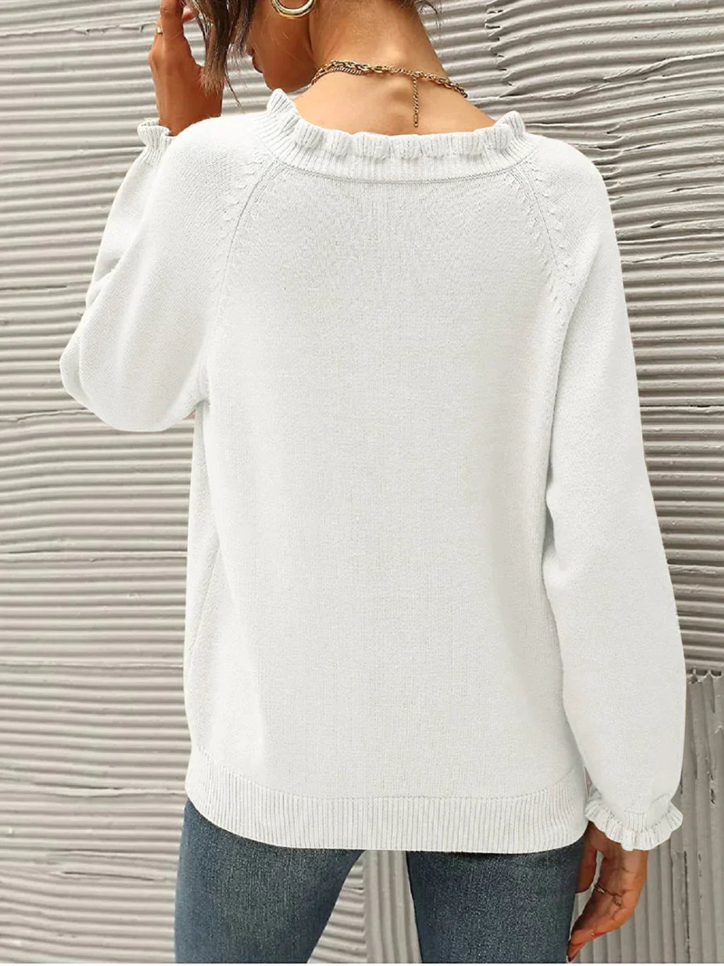 Lavinia | Gebreide dames trui met ruches, stijlvol, comfortabel