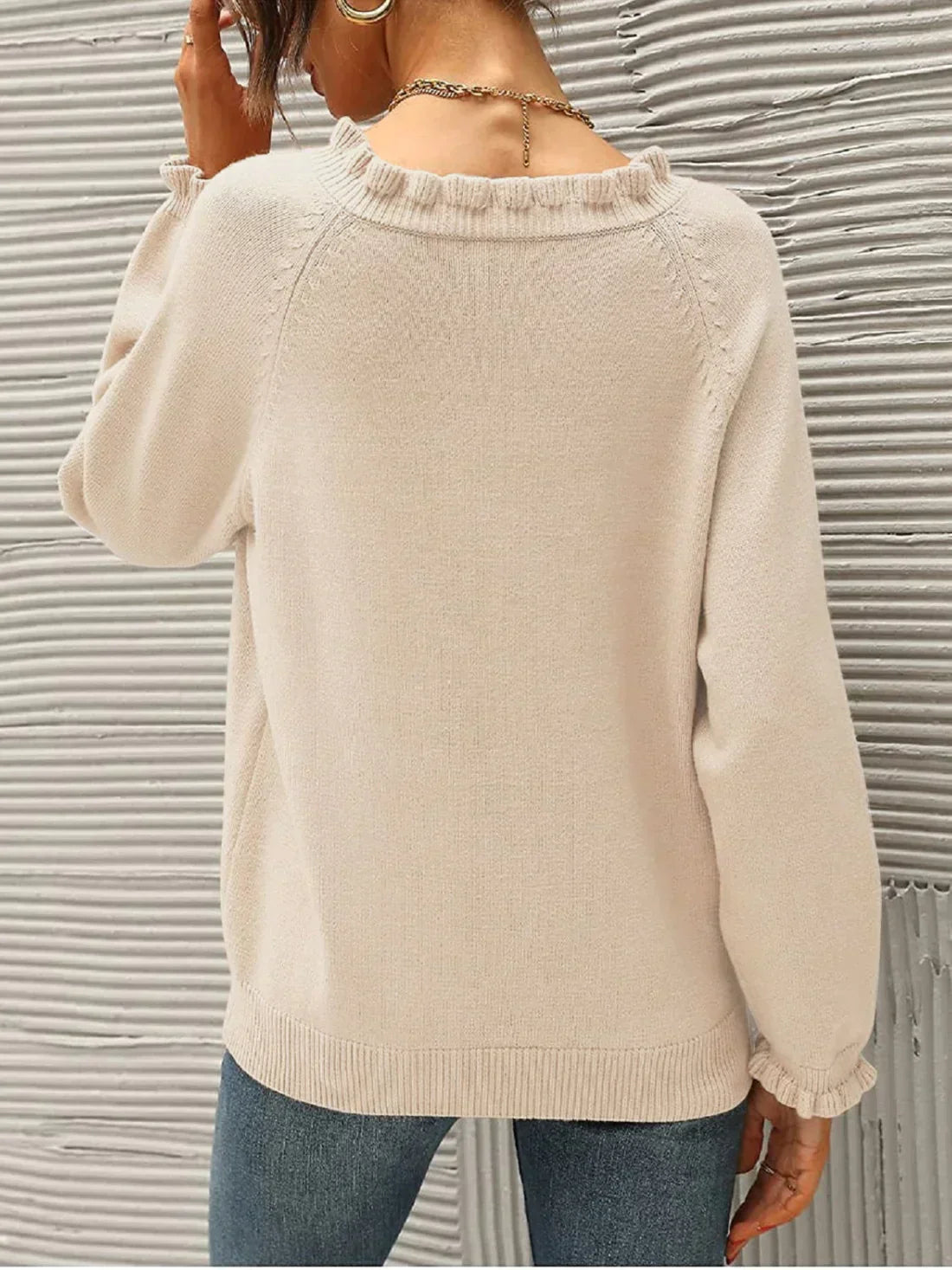 Lavinia | Gebreide dames trui met ruches, stijlvol, comfortabel