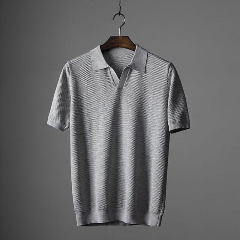 Iskander | Polo homme à manches courtes structurées - Tissu respirant