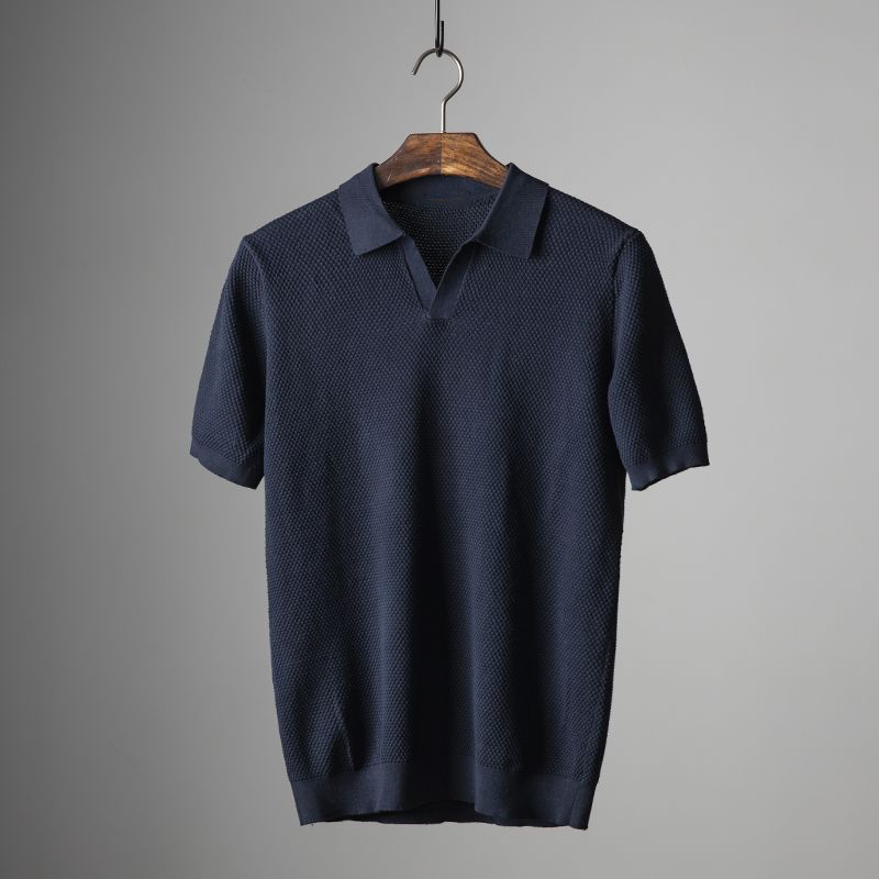 Iskander | Polo homme à manches courtes structurées - Tissu respirant