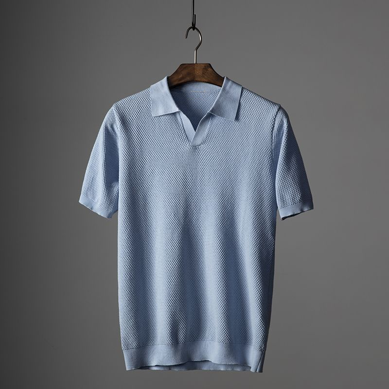 Iskander | Polo homme à manches courtes structurées - Tissu respirant