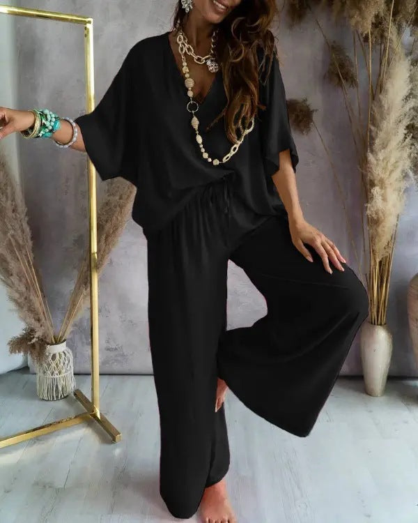 Quinza | Tweedelige katoenen set voor dames – Casual-elegante, luchtige outfit