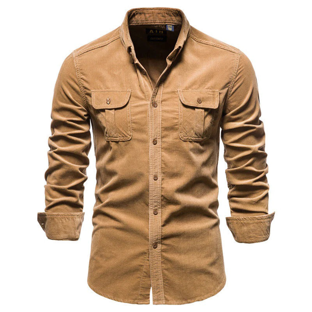 Wilder | Heren Corduroy Overhemd met Knoopsluiting Lange Mouw - Stijlvol Casual Overhemd met Knoopsluiting