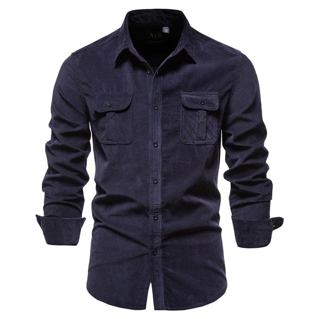 Wilder | Heren Corduroy Overhemd met Knoopsluiting Lange Mouw - Stijlvol Casual Overhemd met Knoopsluiting